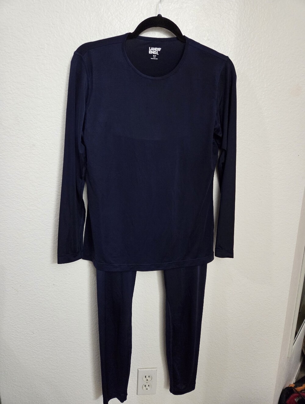 Lands' End Women's Base Layer Set Size Medium Navy Blue